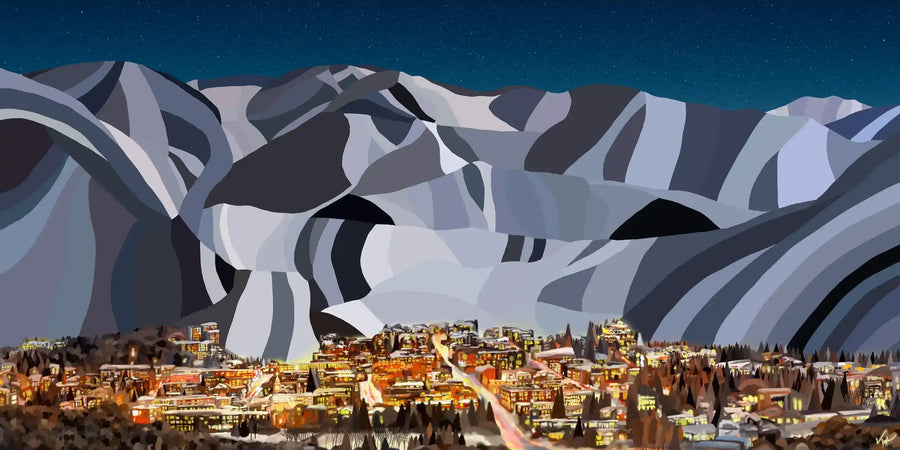 Aspen Lights painting by Topher Straus