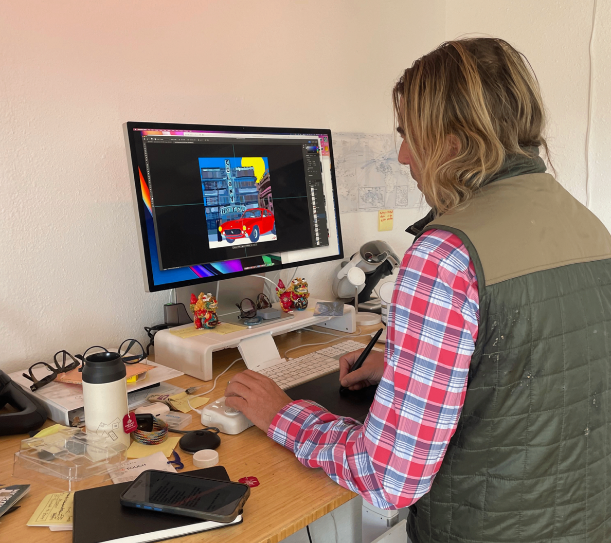 Topher Straus working in his Colorado studio